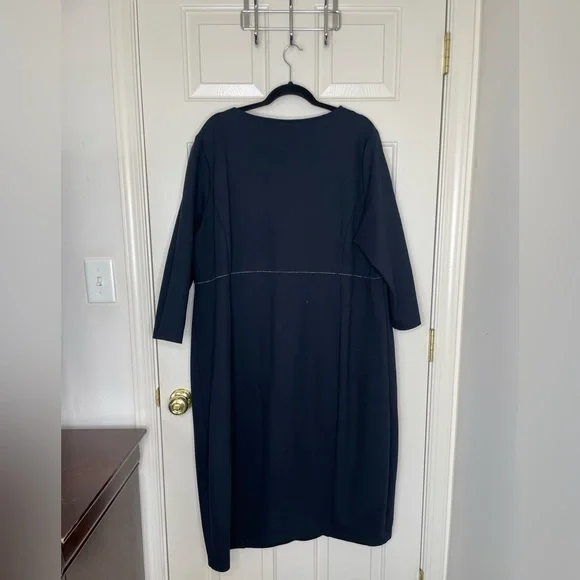 Persona by Marina Rinaldi Navy V-Neck Midi Dress XL - Picture 8 of 14